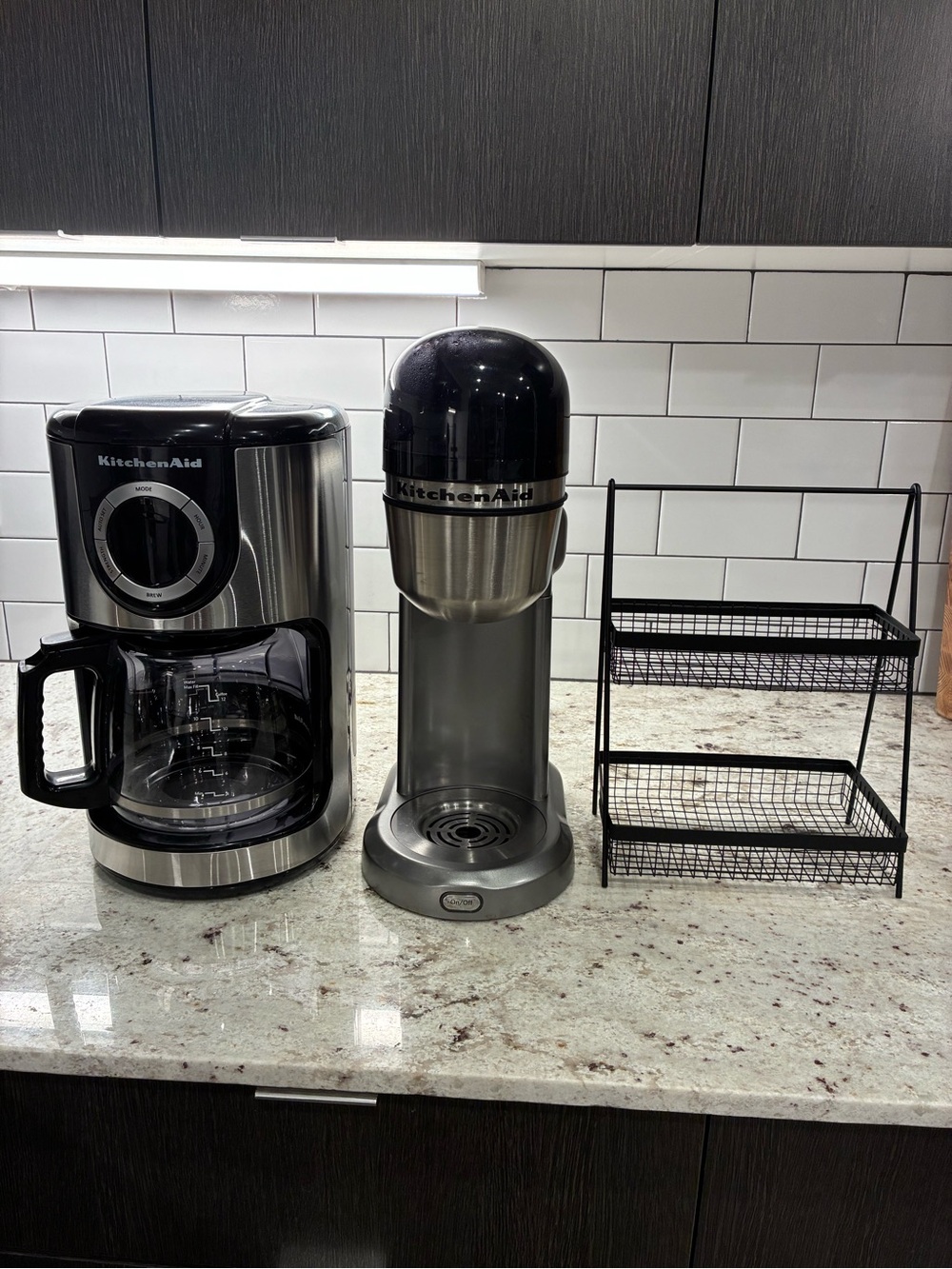 KitchenAid Stainless Steel and Black Drink Maker and Coffee Brewer Set